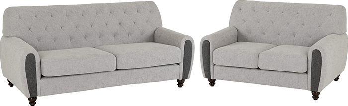Chester 3+2 Suite In Light Grey